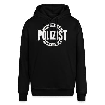 Legendärer Polizist - Stanley/Stella Unisex Hoodie SOUNDER - Schwarz - Vorne - Alina (178cm) & Michal (187cm)