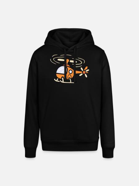 Funny cartoon helicopter in comic style - Stanley/Stella SOUNDER Unisex Hoodie - black