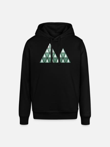 Fir Trees & Mountains - Stanley/Stella SOUNDER Unisex Hoodie - black