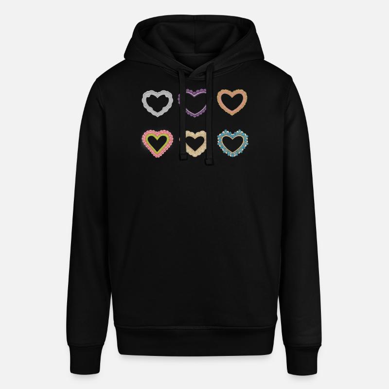 Cœurs en dentelle en filigrane - Sweat à capuche SOUNDER Stanley/Stella Unisexe - noir