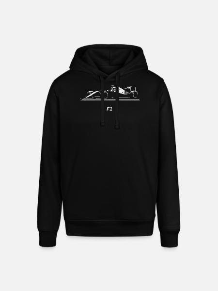 F1 Race Car Silhouette on Black - Stanley/Stella SOUNDER Unisex Hoodie - black