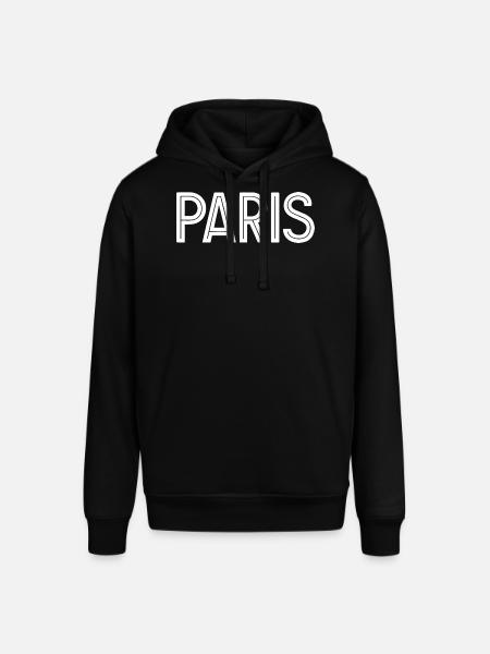 Paris White Geometric Typography - Stanley/Stella SOUNDER Unisex Hoodie - black