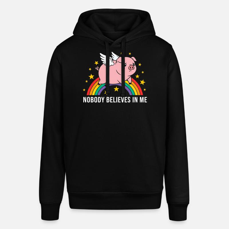 Cochon ailé triste sur arc-en-ciel - Sweat à capuche SOUNDER Stanley/Stella Unisexe - noir