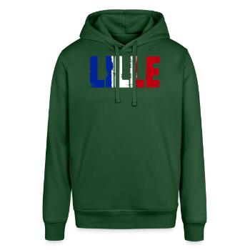 Lille Frankreich - Stanley/Stella Unisex Hoodie SOUNDER - Flaschengrün - Vorne - Alina (178cm) & Michal (187cm)
