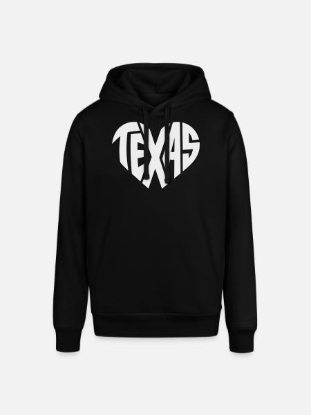 Texas Heart Typography - Stanley/Stella SOUNDER Unisex Hoodie - black