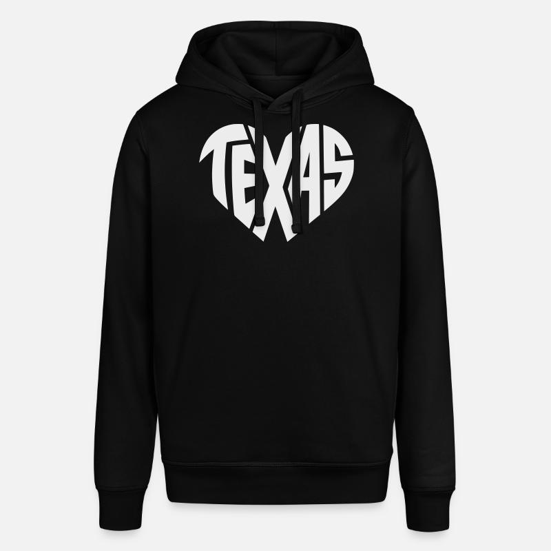 Texas Herz Typografie - Stanley/Stella Unisex Hoodie SOUNDER - Schwarz