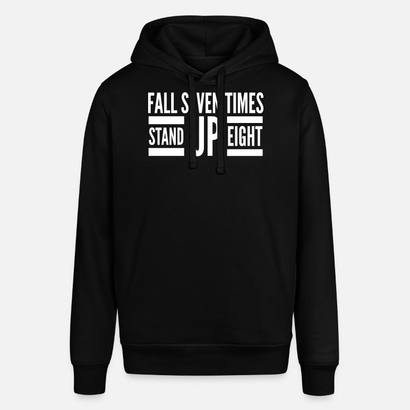 Fall Seven Stand Eight Quote White - Sweat à capuche SOUNDER Stanley/Stella Unisexe - noir