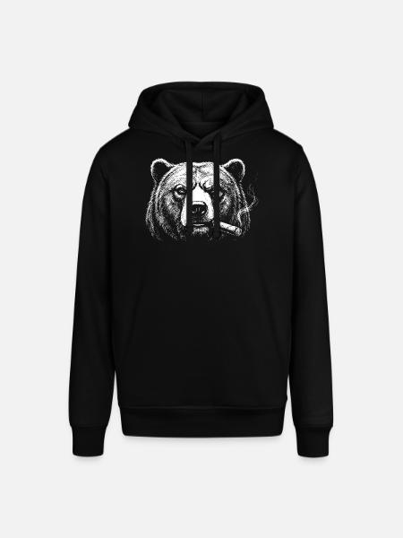 Bären-Zigarrenporträt in fetter Tinte - Stanley/Stella Unisex Hoodie SOUNDER - Schwarz