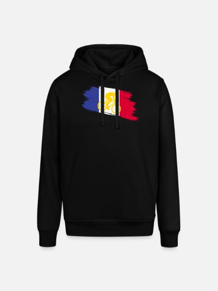 France Flag with Bicycle – Cycling Design - Stanley/Stella SOUNDER Unisex Hoodie - black
