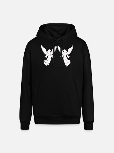 Double Angel Wings Silhouette - Stanley/Stella SOUNDER Unisex Hoodie - black