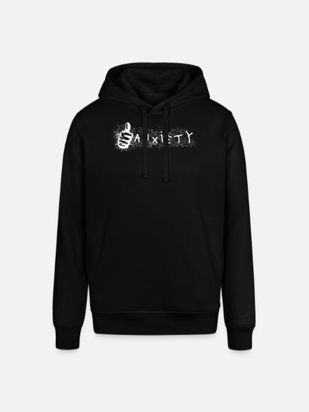 Angst tommelfinger op Ironisk mentalt sundhedsdesign. - Stanley/Stella SOUNDER unisex hoodie - sort