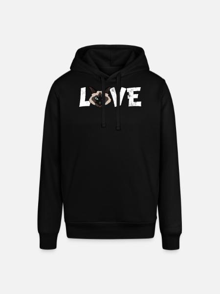 Birman Cat Love Funny Breed Illustration - Stanley/Stella SOUNDER Unisex Hoodie - black