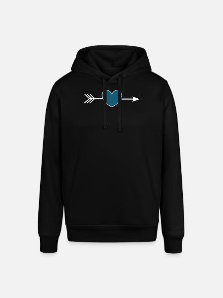 Cœur bleu avec flèche cadeau de la Saint-Valentin - Sweat à capuche SOUNDER Stanley/Stella Unisexe - noir