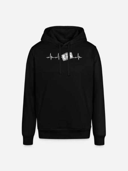 camera heartbeat with photo camera - Stanley/Stella SOUNDER Unisex Hoodie - black