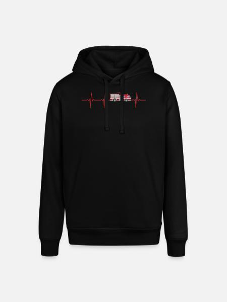 Brandvæsenets heartbeat brandmand - Stanley/Stella SOUNDER unisex hoodie - sort