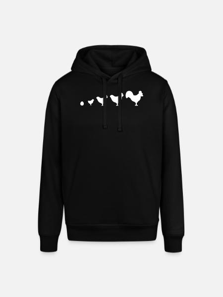 Evolution Farmer Chicken Rooster Funny - Stanley/Stella SOUNDER Unisex Hoodie - black