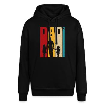 Vater von zwei Töchtern Geschenk Papa Töchter - Stanley/Stella Unisex Hoodie SOUNDER - Schwarz - Vorne - Alina (178cm) & Michal (187cm)