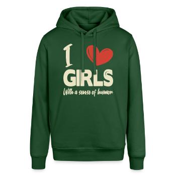 J’aime les filles - Sweat à capuche SOUNDER Stanley/Stella Unisexe - vert bouteille - Devant - Alina (178cm) & Michal (187cm)