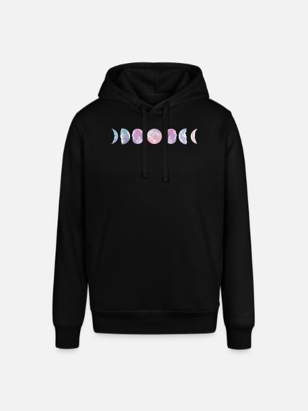 Pastel Moon Phases - Stanley/Stella SOUNDER Unisex Hoodie - black