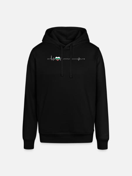 Heartbeat bulgaria flag - Stanley/Stella SOUNDER Unisex Hoodie - black