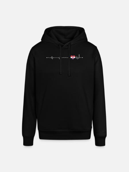 Croatian Heartbeat Flag - Stanley/Stella SOUNDER Unisex Hoodie - black
