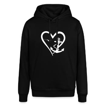 anker segeln seefahrt küste kapitän schiff - Stanley/Stella Unisex Hoodie SOUNDER - Schwarz - Vorne - Alina (178cm) & Michal (187cm)