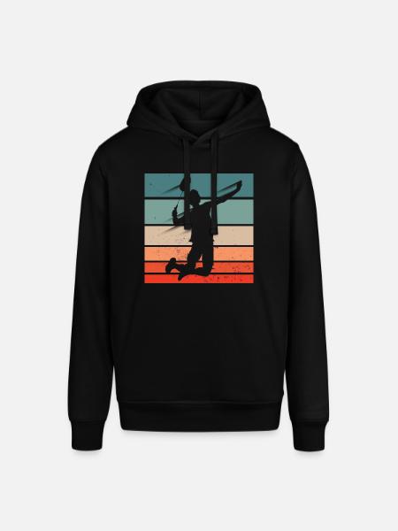 Badminton Player Jump Smash - Stanley/Stella SOUNDER Unisex Hoodie - black