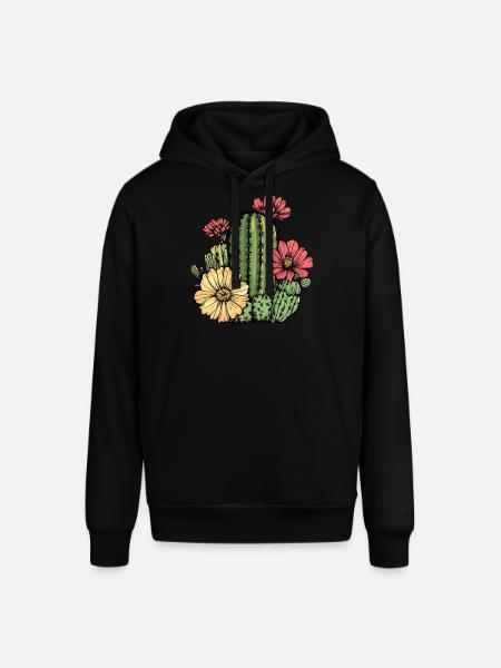 Cactus with flowers - Stanley/Stella SOUNDER Unisex Hoodie - black