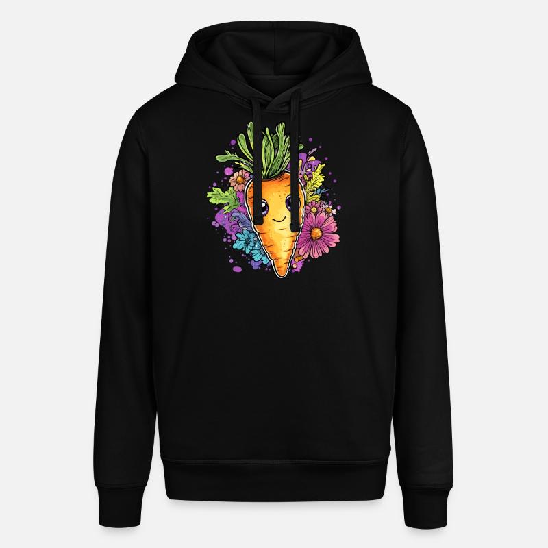 Carotte joyeuse aux fleurs - Sweat à capuche SOUNDER Stanley/Stella Unisexe - noir