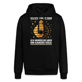 Bienen Imker Ich Herrsche Über das Volk - Stanley/Stella Unisex Hoodie SOUNDER - Schwarz - Vorne - Alina (178cm) & Michal (187cm)