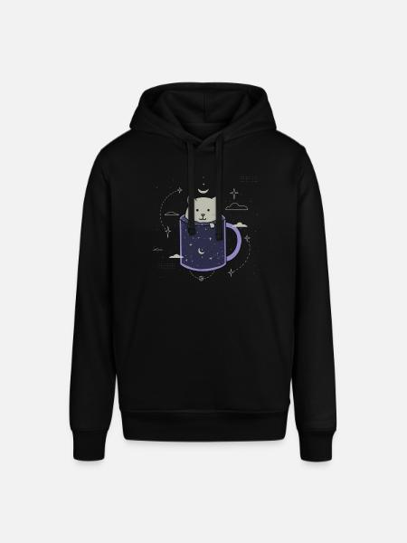 Cat in a Galaxy cup - Stanley/Stella SOUNDER Unisex Hoodie - black