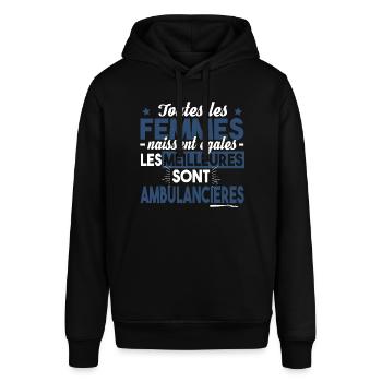 Ambulancière Ambulance Métier Urgence SAMU Cadeau - Sweat à capuche SOUNDER Stanley/Stella Unisexe - noir - Devant - Alina (178cm) & Michal (187cm)