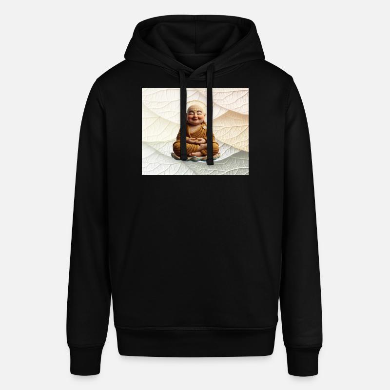 Buddha on leaf pattern - Stanley/Stella SOUNDER Unisex Hoodie - black
