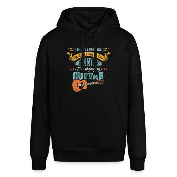 Lustiges Musik Shirt Ich spiele meine Gitarre - Stanley/Stella Unisex Hoodie SOUNDER - Schwarz - Vorne - Alina (178cm) & Michal (187cm)