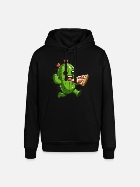 Cute Cactus Pizza Heart Comic - Stanley/Stella SOUNDER Unisex Hoodie - black