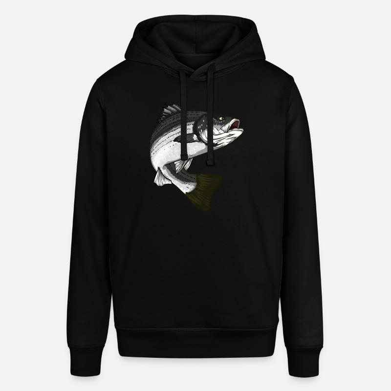 Pêche à la perche rayée - Sweat à capuche SOUNDER Stanley/Stella Unisexe - noir