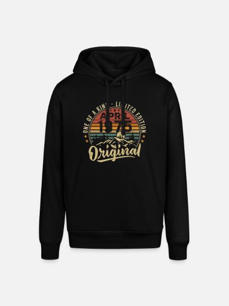 April 1975 Vintage 1975 Birthday Gift - Stanley/Stella SOUNDER Unisex Hoodie - black