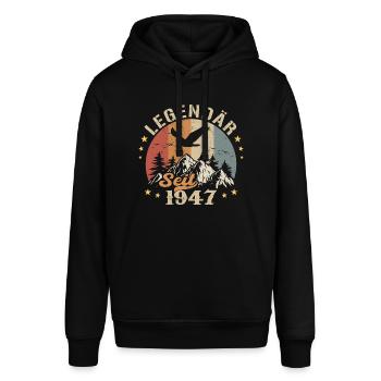 Legendär seit 1947 Jahrgang Vintage Geburtstag - Stanley/Stella Unisex Hoodie SOUNDER - Schwarz - Vorne - Alina (178cm) & Michal (187cm)