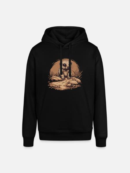 Meerkat Baby Mongoose Afrika - Stanley/Stella Uniseks biologische hoodie SOUNDER - zwart