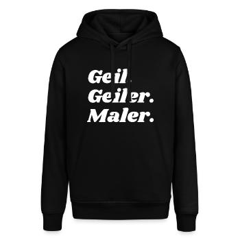 Geil. Geiler. Maler - Stanley/Stella Unisex Hoodie SOUNDER - Schwarz - Vorne - Alina (178cm) & Michal (187cm)