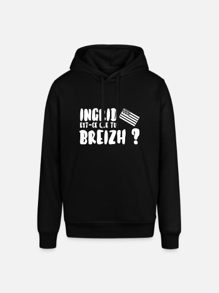 Ingrid est-ce que tu breizh? - Sweat à capuche SOUNDER Stanley/Stella Unisexe - noir