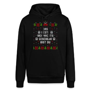 Das beste Weihnachtsgeschenk bist Du - Stanley/Stella Unisex Hoodie SOUNDER - Schwarz - Vorne - Alina (178cm) & Michal (187cm)