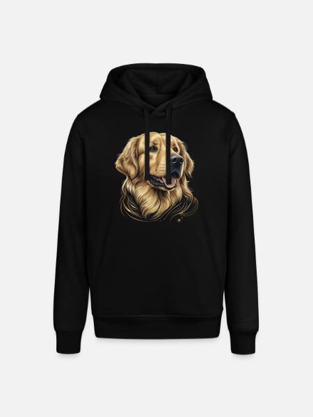 Golden Retriever head - Stanley/Stella SOUNDER Unisex Hoodie - black