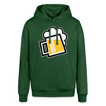 Bavarian Beer Mug (German Glass / R / \ / 3C) - Stanley/Stella SOUNDER Unisex Hoodie - bottle green - Front - Alina (178cm) & Michal (187cm)