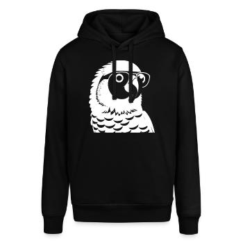 Funny Bird Wearing Sunglasses Cool Bourke's Parak - Stanley/Stella SOUNDER Unisex Hoodie - black - Front - Alina (178cm) & Michal (187cm)