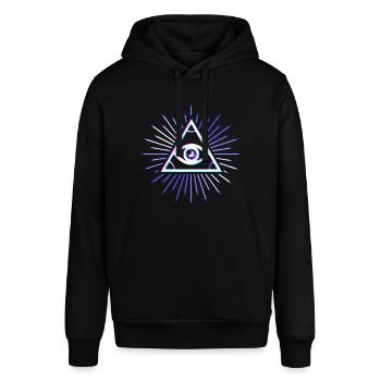 Illuminati tout voir oeil bleu effet 3d - Sweat à capuche SOUNDER Stanley/Stella Unisexe - noir - Devant - Alina (178cm) & Michal (187cm)
