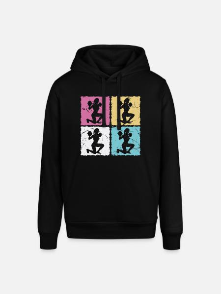 Kvinde ved håndvægtstræningen i gymnastiksalen - Stanley/Stella SOUNDER unisex hoodie - sort