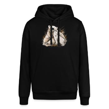 Eisbär - Stanley/Stella Unisex Hoodie SOUNDER - Schwarz - Vorne - Alina (178cm) & Michal (187cm)