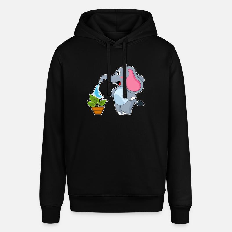 Éléphant avec plante - Sweat à capuche SOUNDER Stanley/Stella Unisexe - noir