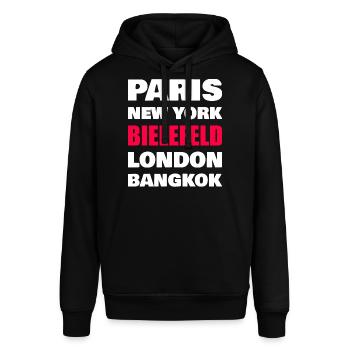 Bielefeld Stadt - Stanley/Stella Unisex Hoodie SOUNDER - Schwarz - Vorne - Alina (178cm) & Michal (187cm)